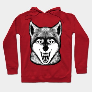 Snarling Wolf - Lined Hoodie